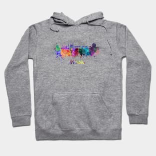 Minsk skyline in watercolor Hoodie